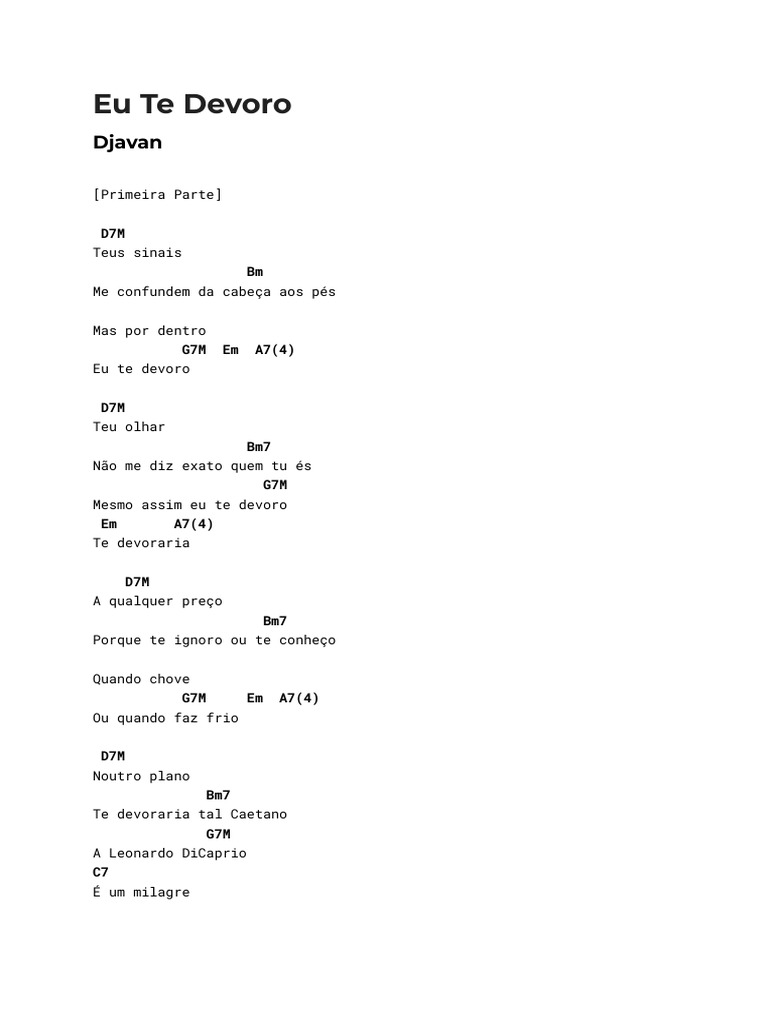 Letra da Música 