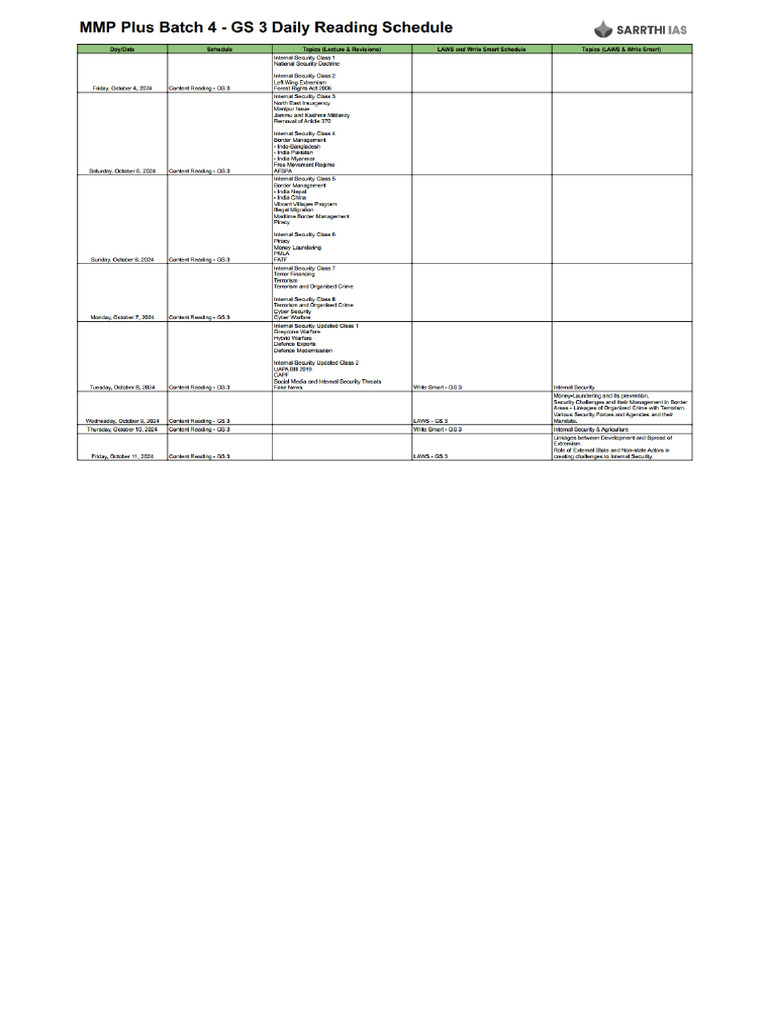 Schedule | PDF