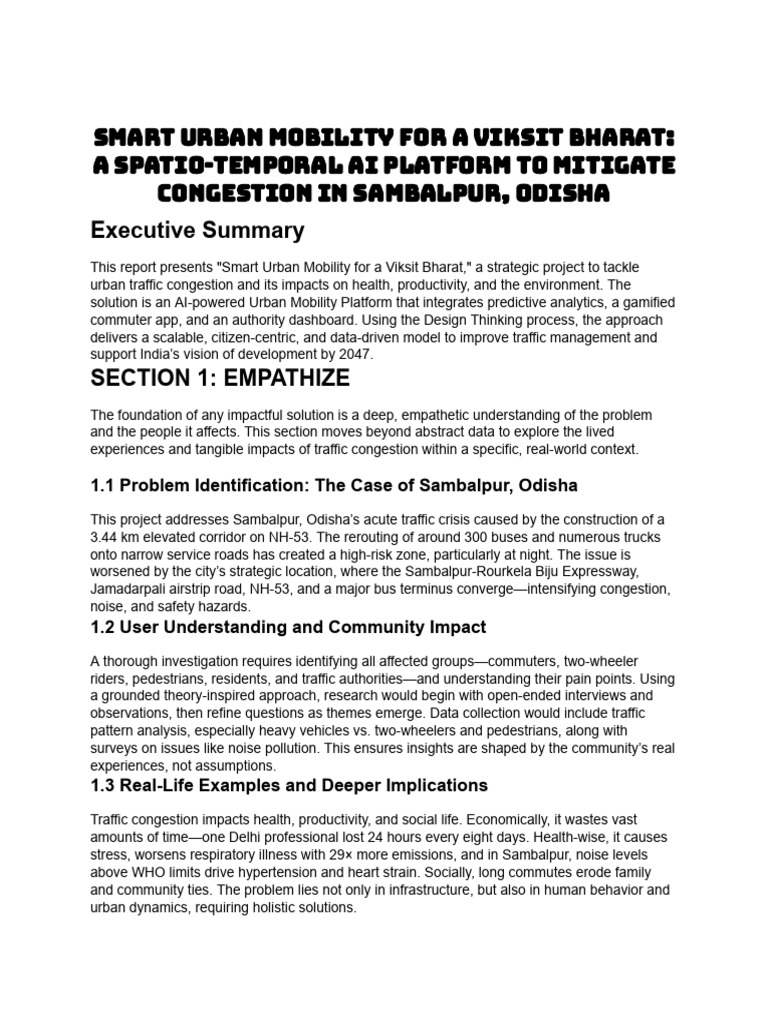 Smart Mobility Solutions for Sambalpur | PDF | Traffic | Artificial ...
