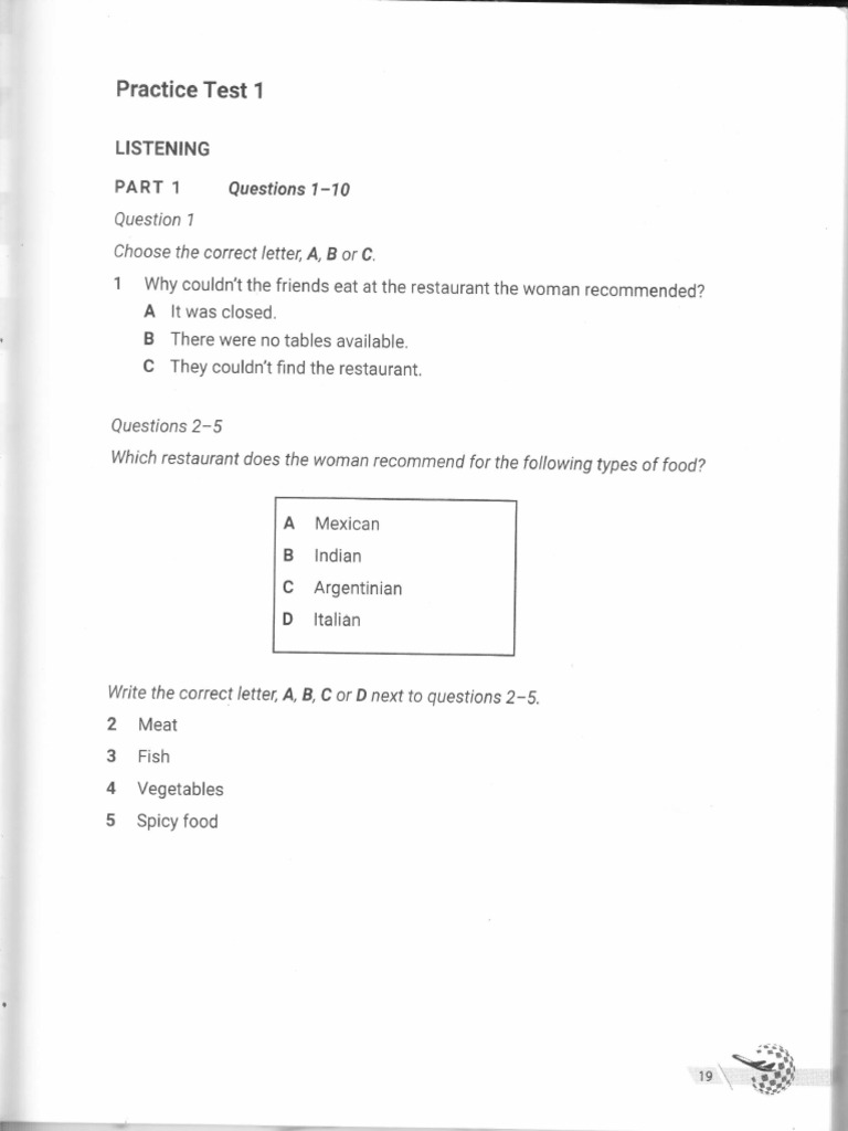 Listening Practice Test Questions 1-40 | PDF