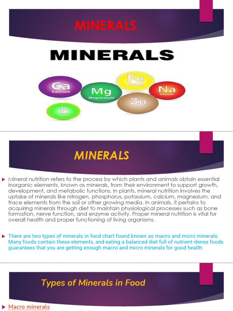 Minerals | PDF | Nutrition | Diet & Nutrition