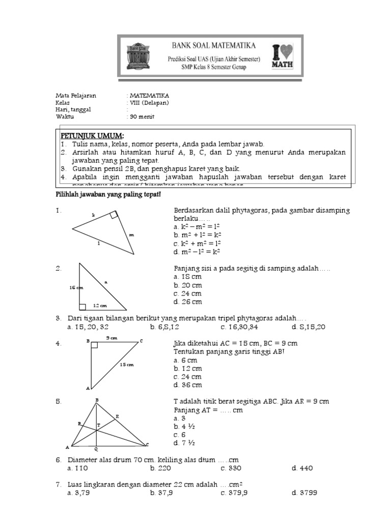 Pembqhasan Soal Ukk Mtk Kls 8 2017
