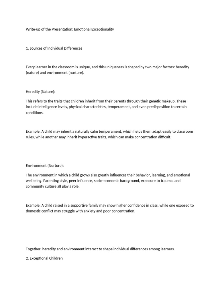 Understanding Emotional Exceptionality | PDF | Learning | Special Education