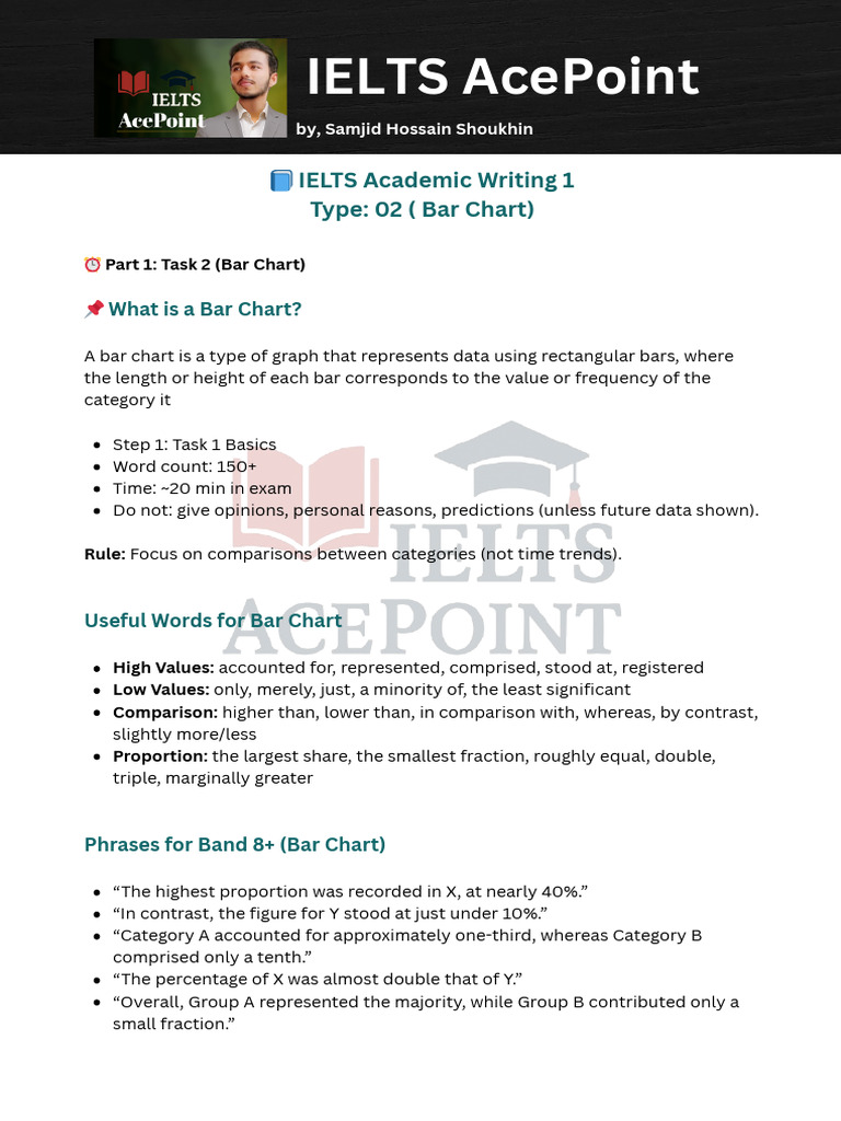 IELTS Bar Chart Writing Guide | PDF | Vocabulary | Word