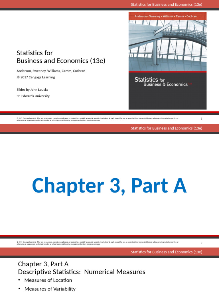 Chapter 3a, B | PDF | Mean | Statistical Dispersion