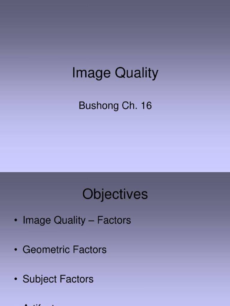 Radiographic Image Quality | PDF