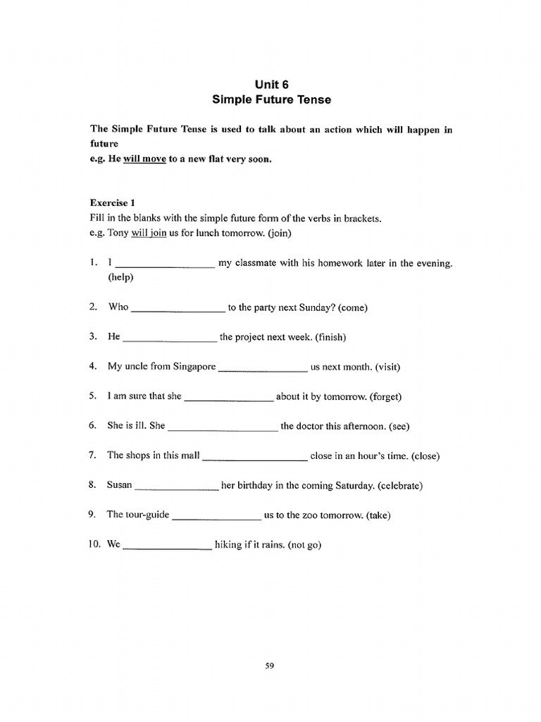 Unit 6 Simple Future | PDF