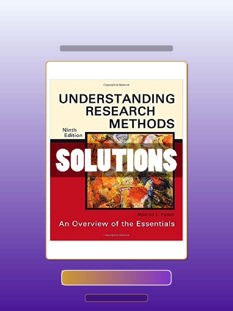 Solutions Understanding Research Methods An Overview of The Essentials ...