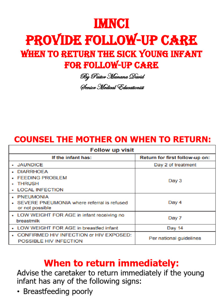 Follow-Up Care for Sick Infants | PDF | Breastfeeding | Candidiasis