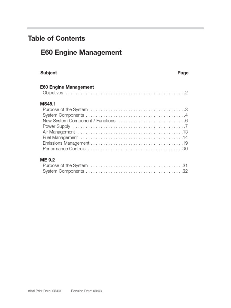 03 Bmw E60 Engine Management Pdf Exhaust Gas Combustion
