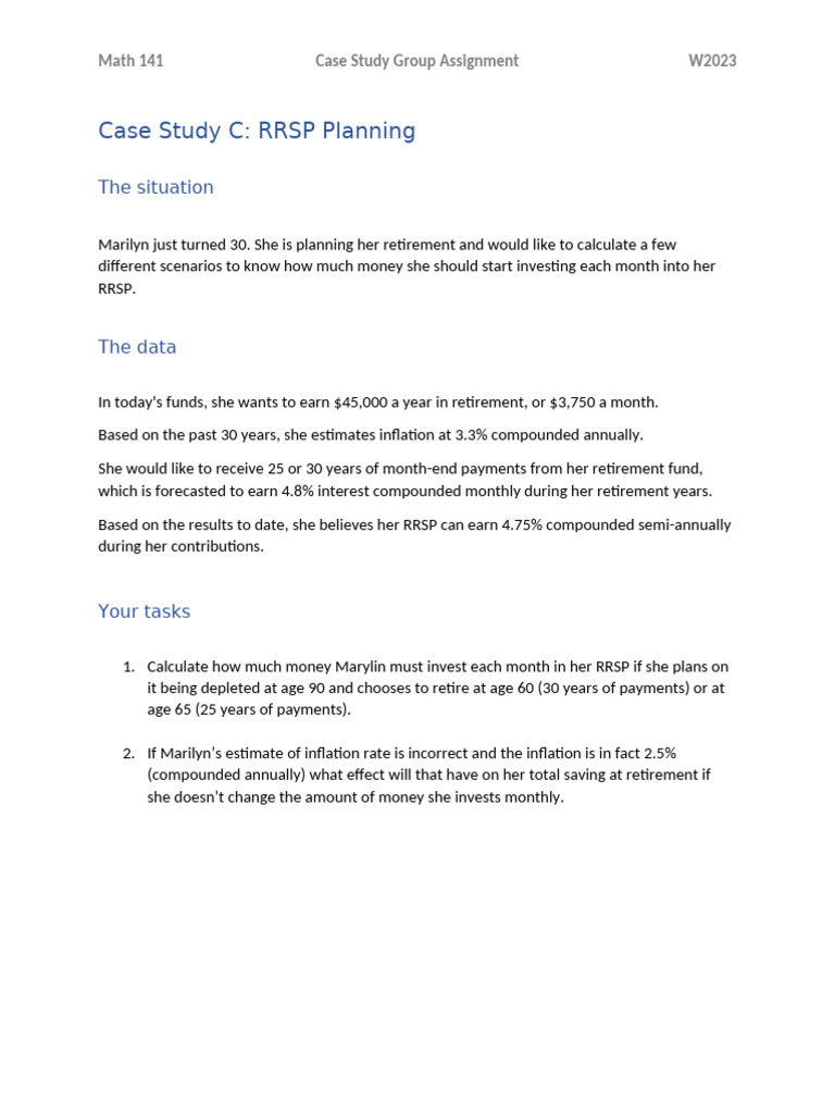 Case Study C W2023 2 | PDF