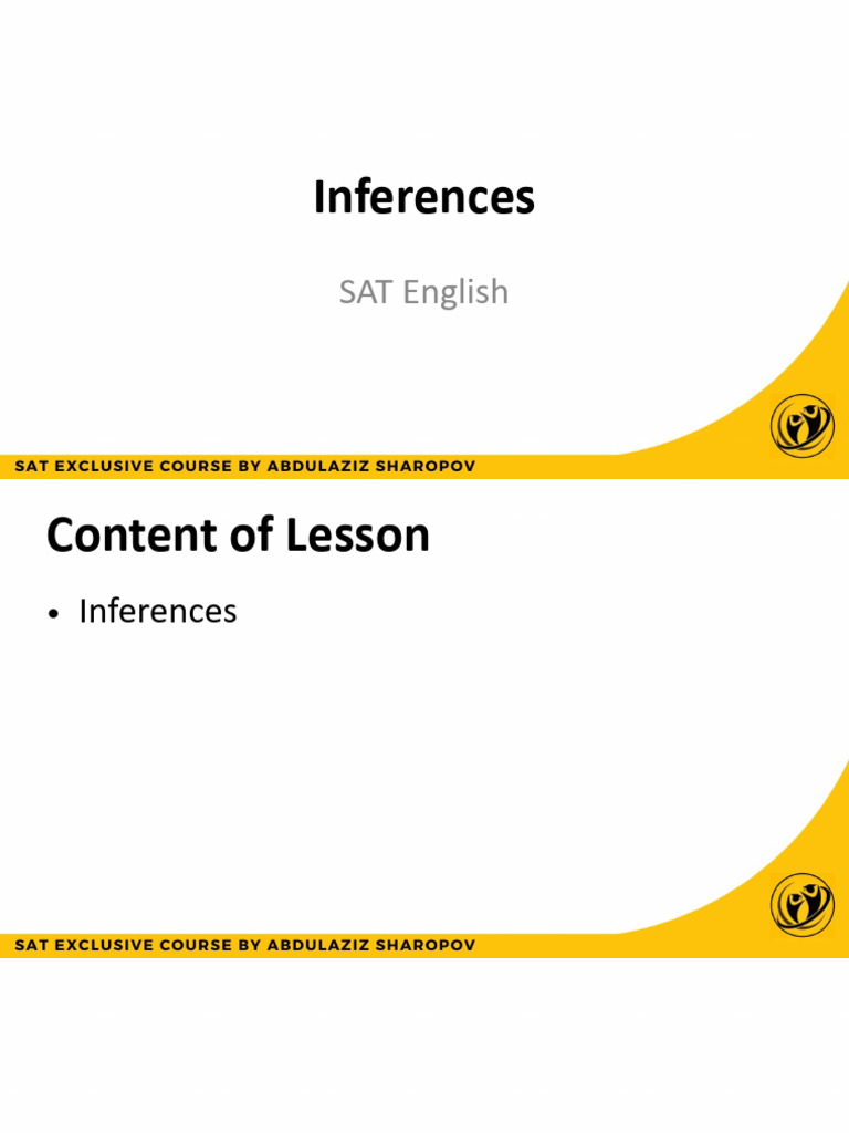 SAT Inference Questions Guide | PDF