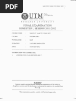 Download FINAL EXAM HYDRAULIC JAN2012 by Anni Suhana SN92962038 doc pdf