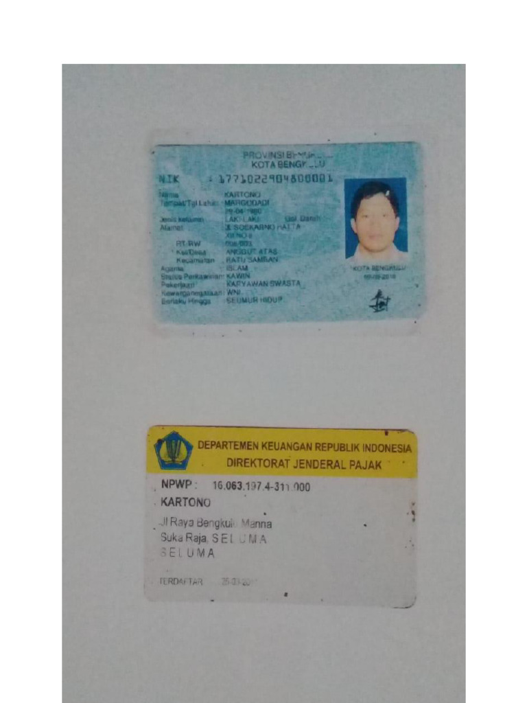 KTP Kartono Direktur CV Kim | PDF