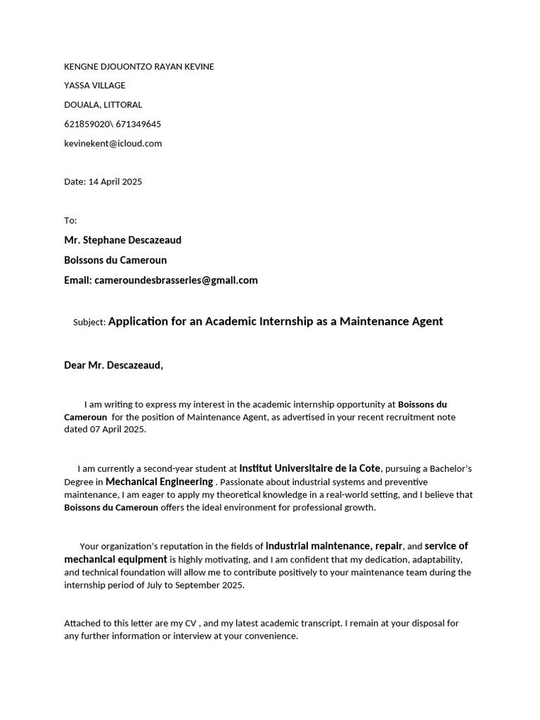 KEVINE Intership | PDF