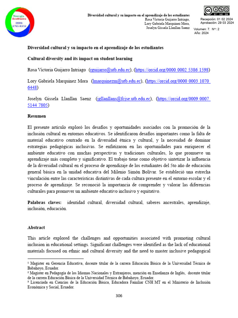 Impacto de la diversidad cultural en el aprendizaje | PDF | Aprendizaje ...