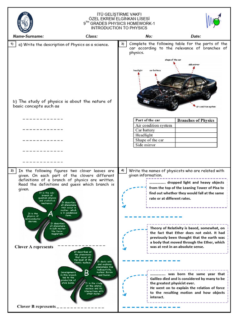 9th Grade Physics Homework: Introduction | PDF | Physics | Heat