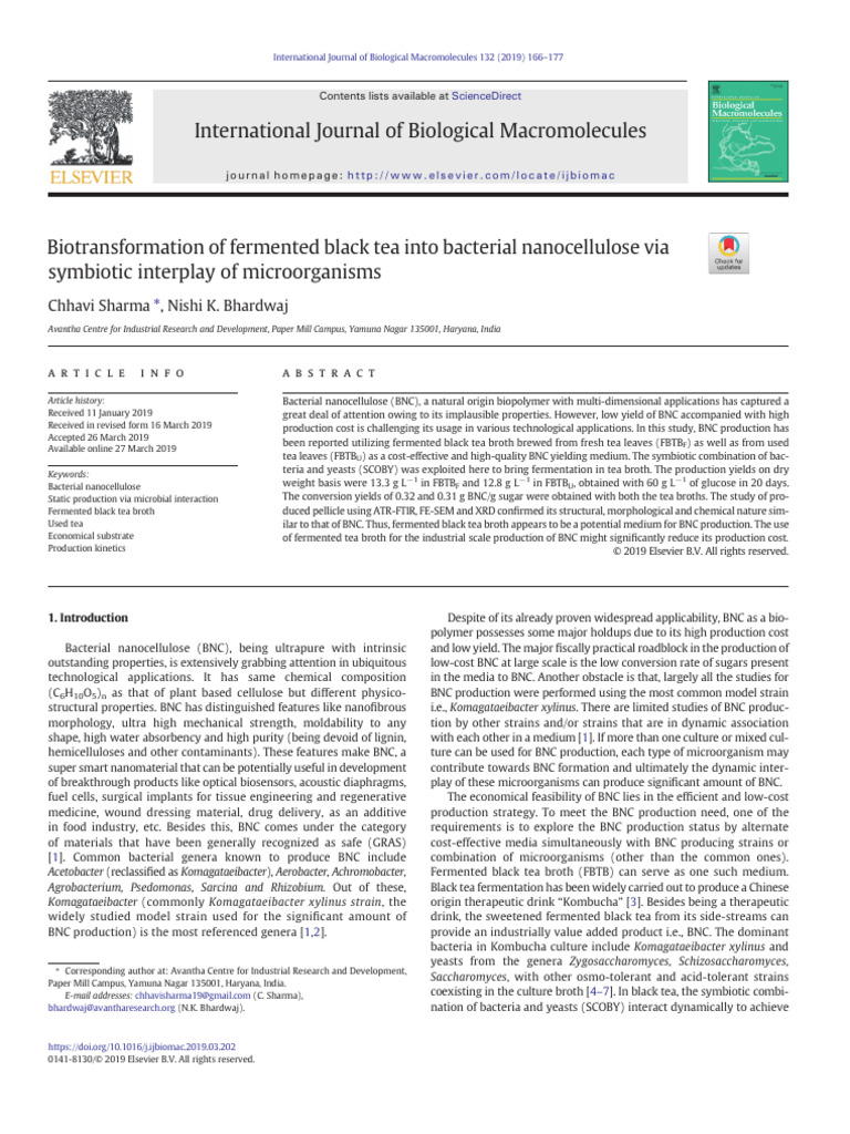 10 1016@j Ijbiomac 2019 03 202 | PDF | Fermentation | Citric Acid Cycle
