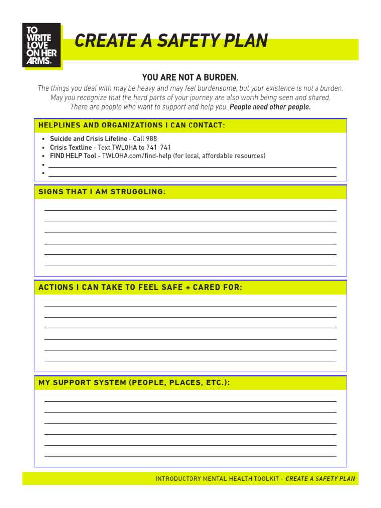 Create Your Mental Health Safety Plan | PDF