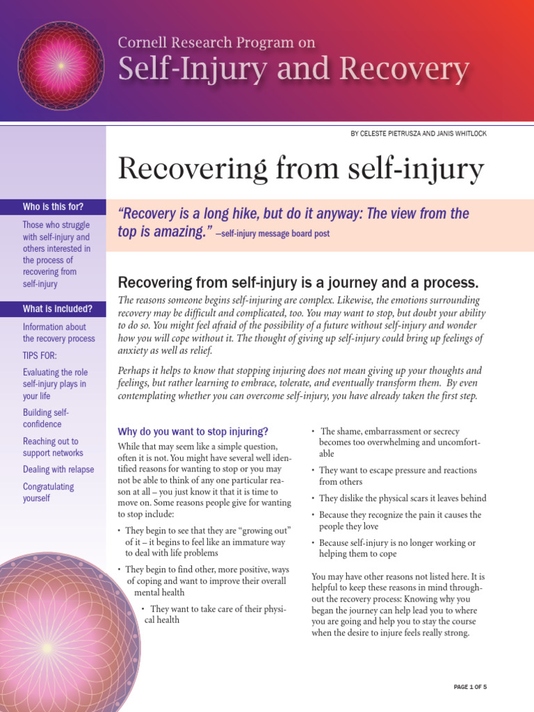 Reasons to Stop Self-Injury | PDF | Self Harm | Mind