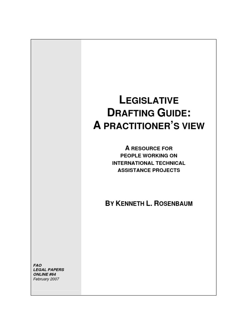 Legislative Drafting Guide Codification (Law) United States