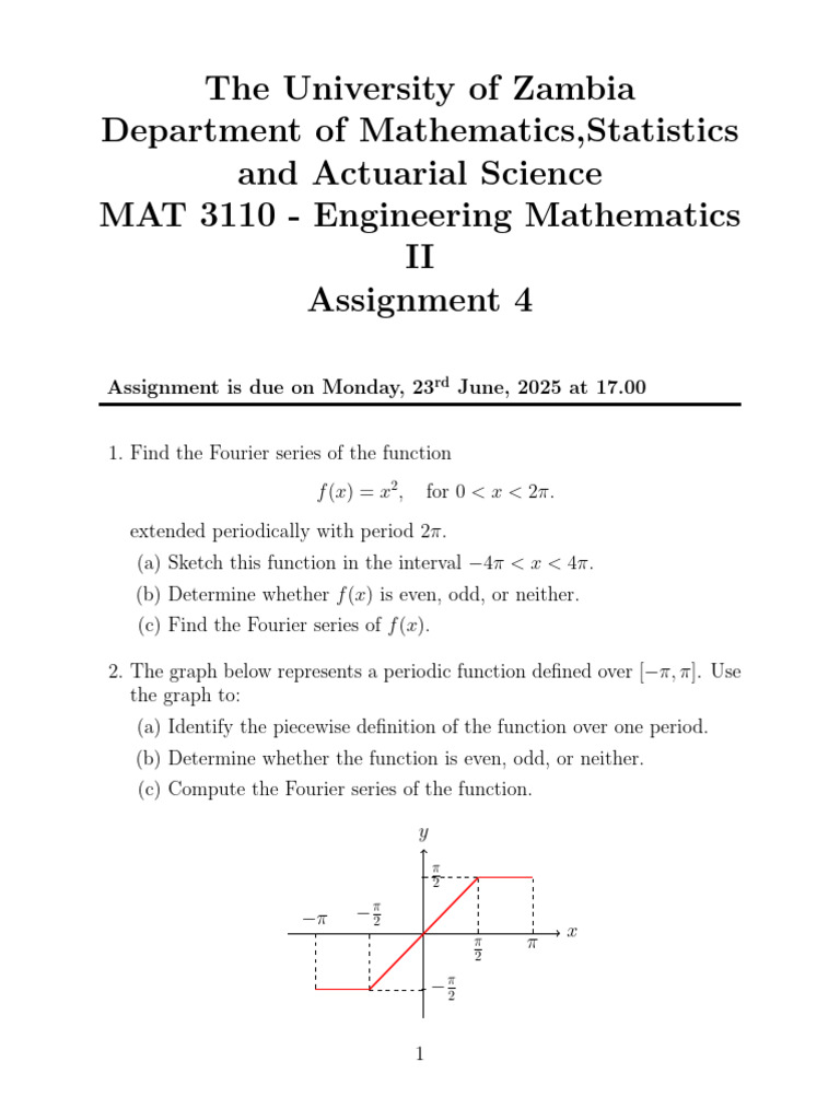MAT 3110 Assignment 4 2024 25 | PDF