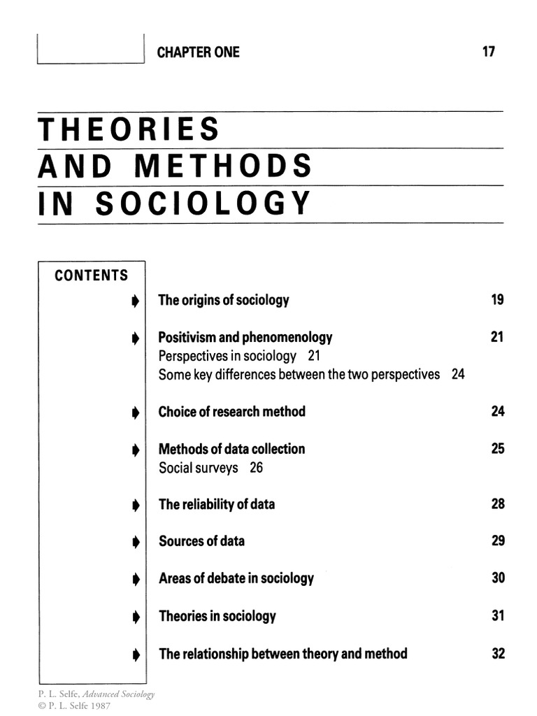 Theories and Methods in Sociology | PDF