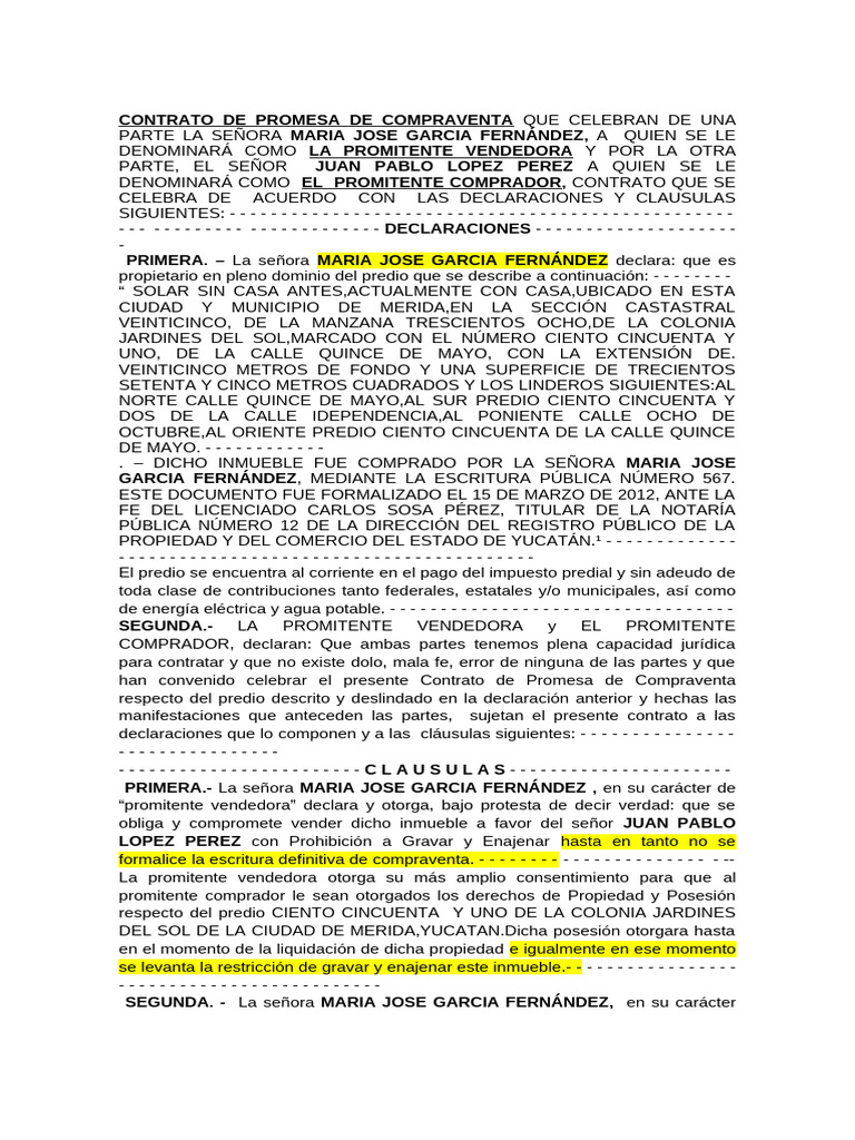 Promesa de Contrato | PDF