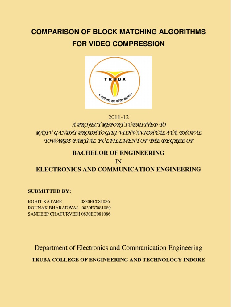 Block Matching Algorithms for Video Compression | PDF