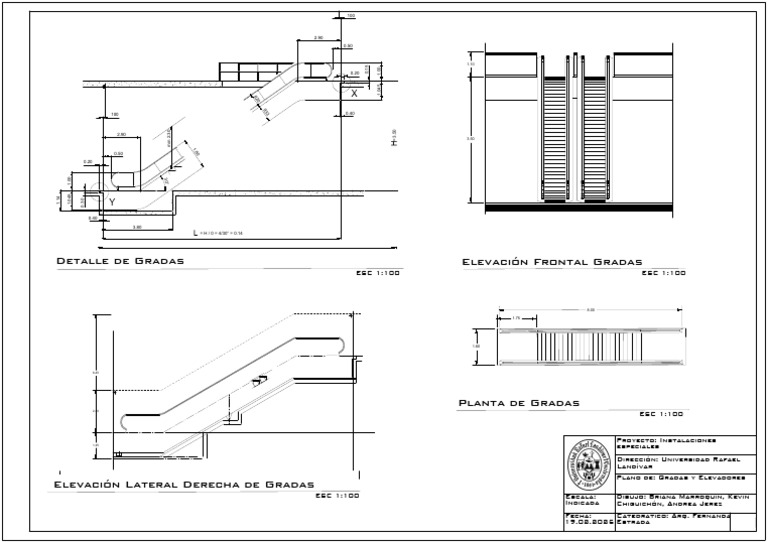 Detalles de Gradas y Elevadores | PDF
