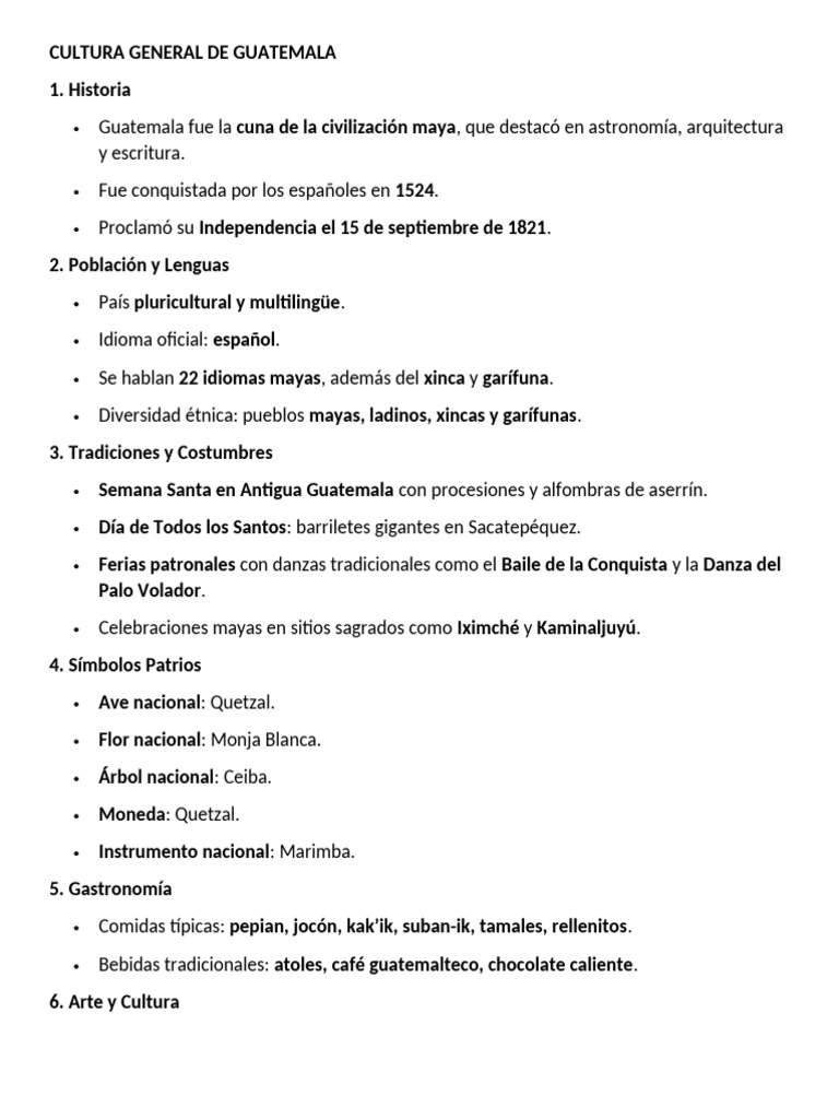 Cultura y Tradiciones de Guatemala | PDF | Guatemala | Civilización maya