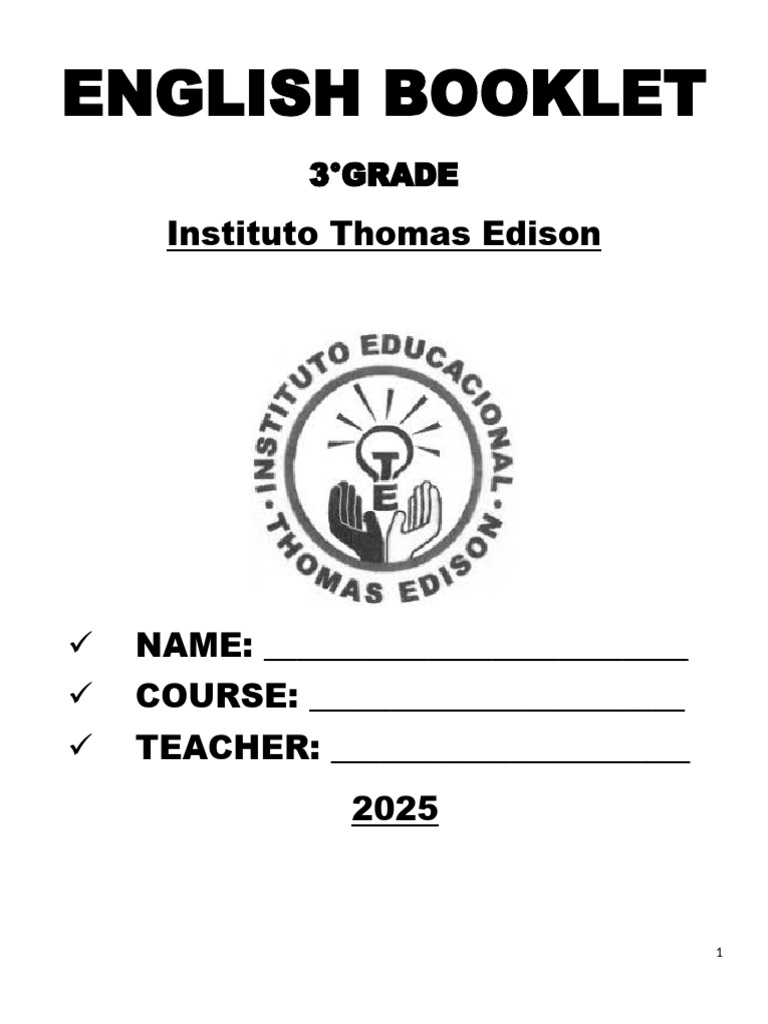 English Booklet 3 (1) | PDF