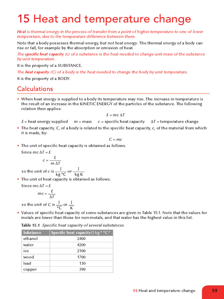Heat Transfer and Specific Heat Capacity | PDF | Heat | Temperature