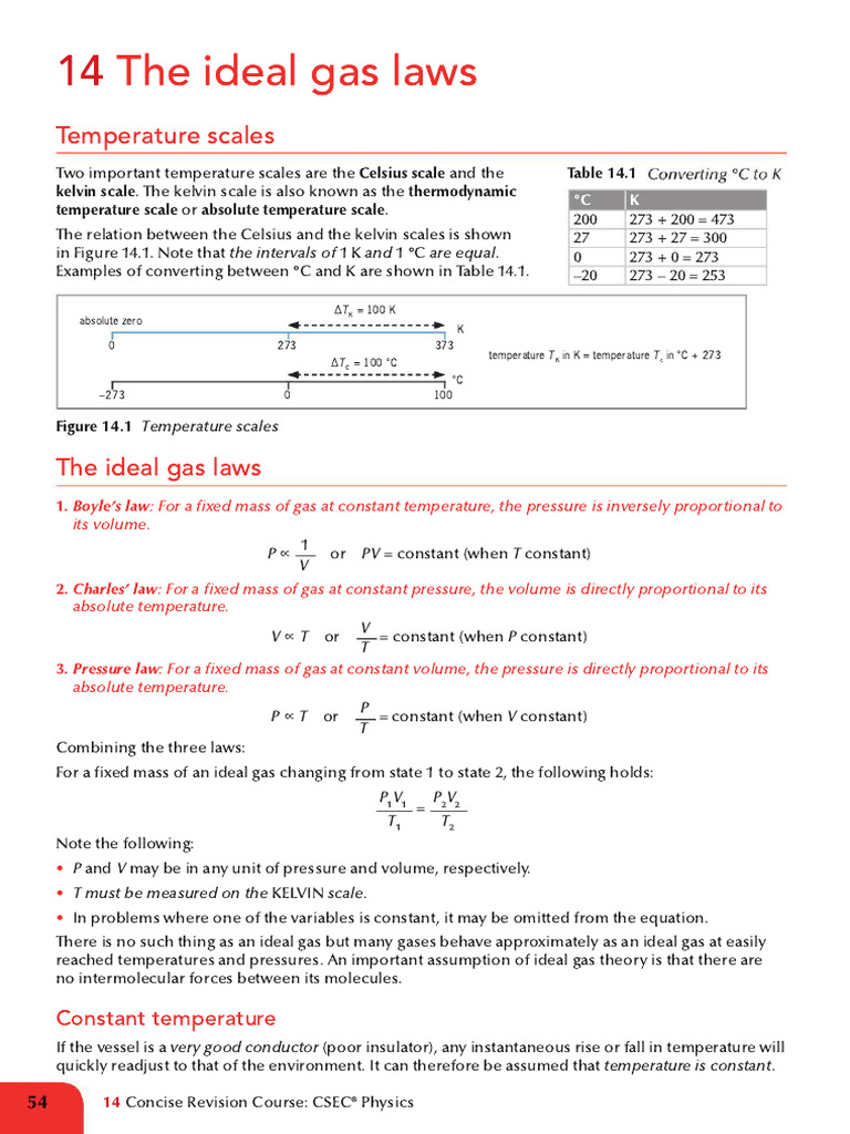 14 The Ideal Gas Laws Notes | PDF | Gases | Temperature