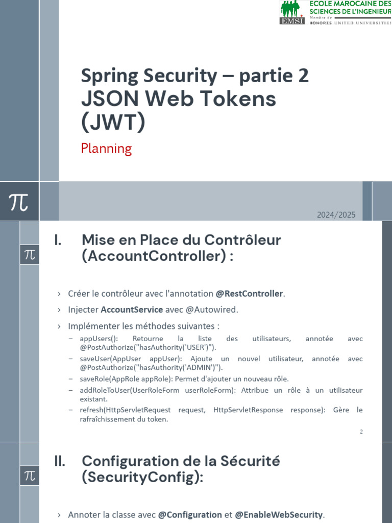 Configuration et Authentification JWT avec Spring | PDF | Ingénierie ...