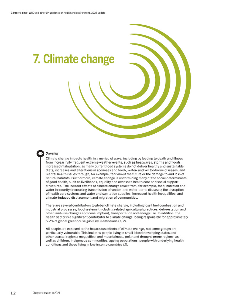 Climate Change and Health: WHO Guidance 2024 | PDF | Climate Change ...