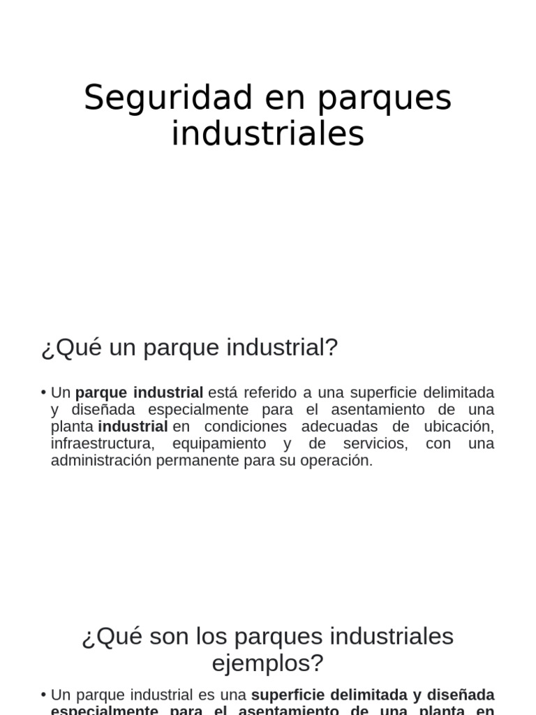 Seguridad en Parques Industriales | PDF