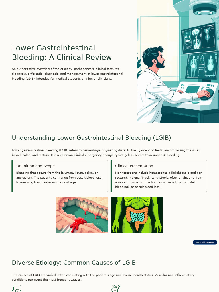 Lower Gastrointestinal Bleeding Overview | PDF | Blood | Clinical Medicine