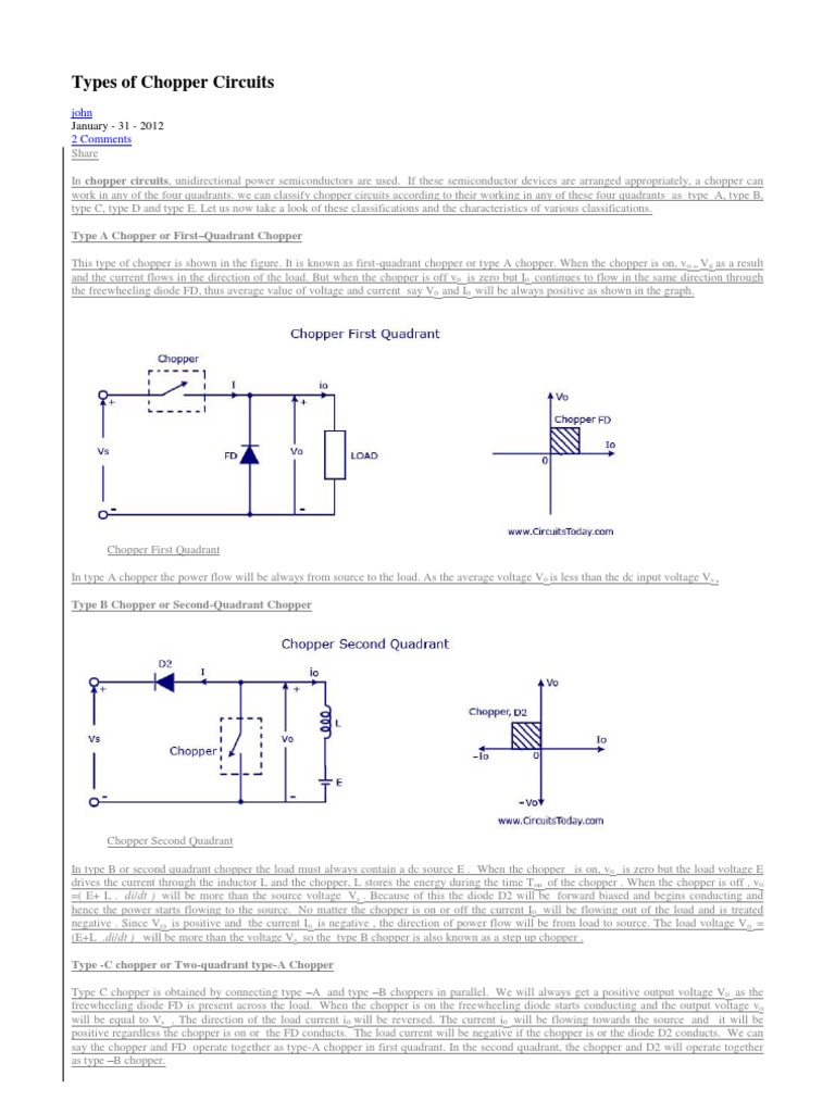 Types of Chopper Circuits Diode Electronic Engineering Free 30