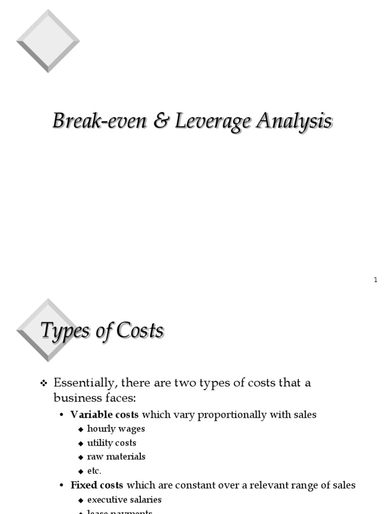 Degree of Operating Leverage Analysis | PDF | Leverage (Finance ...