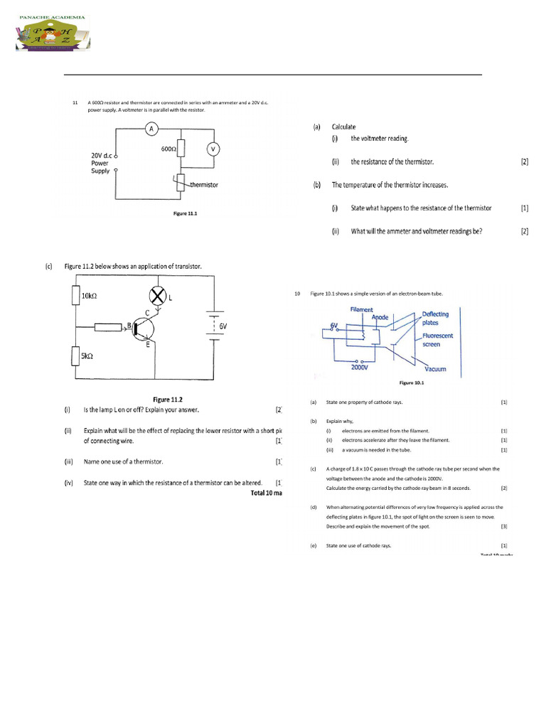 Physics 5054 Basic Electronics Worksheet | PDF