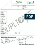 PTCL invoice details and customer billing information