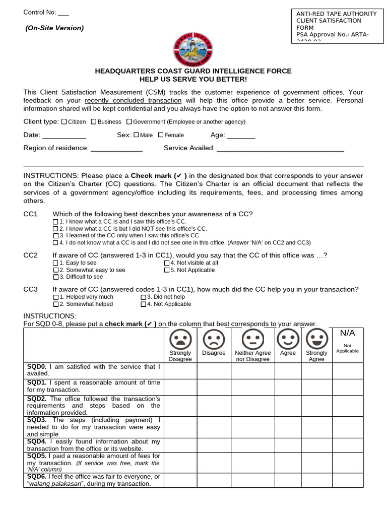 Client Satisfaction Measurement Form | PDF