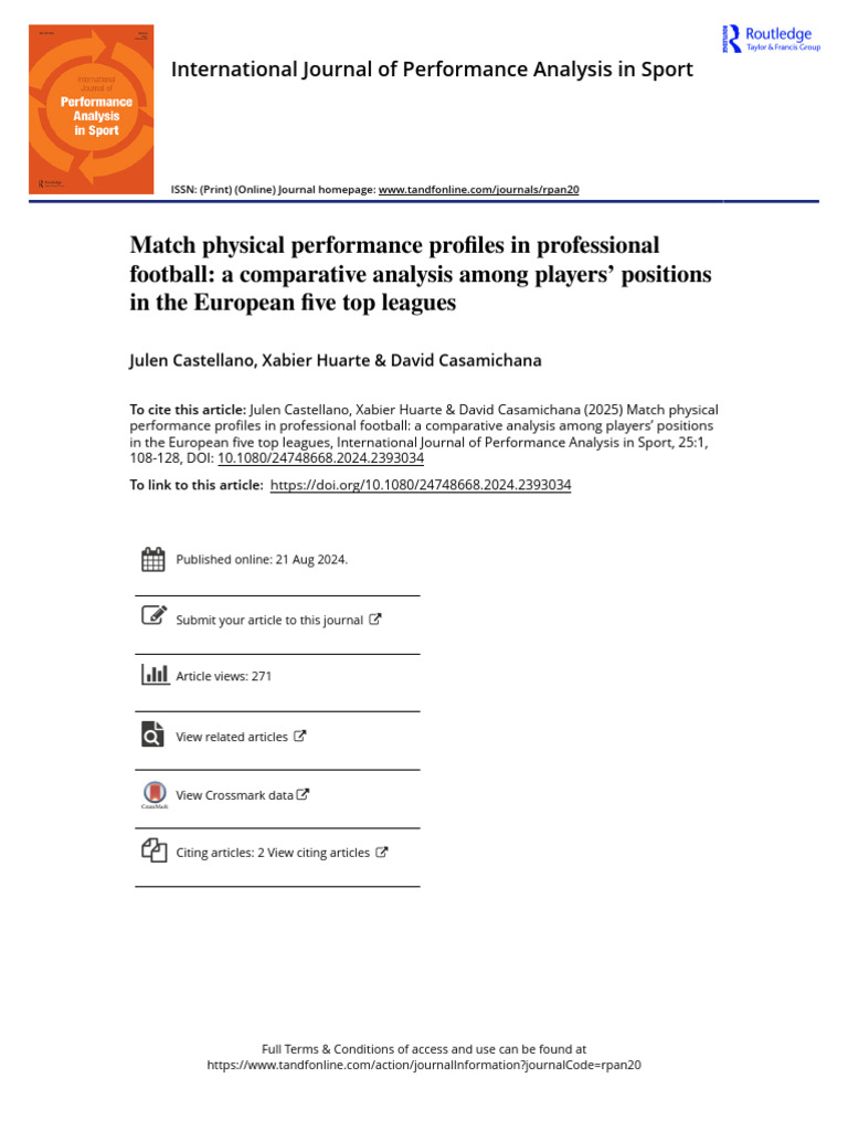 Football Match Performance by Position | PDF | Principal Component ...
