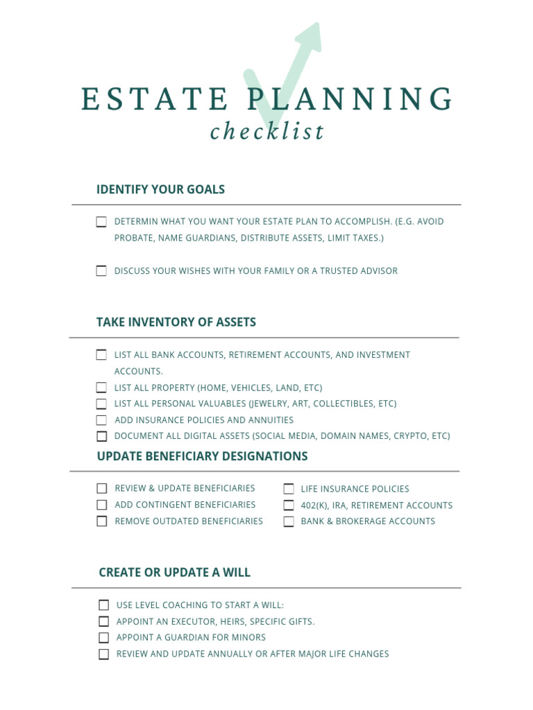 Essential Estate Planning Checklist | PDF | Estate Planning | Inheritance