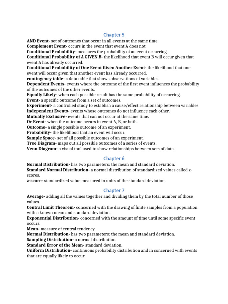 Chapters 5-7 Key Terms | PDF