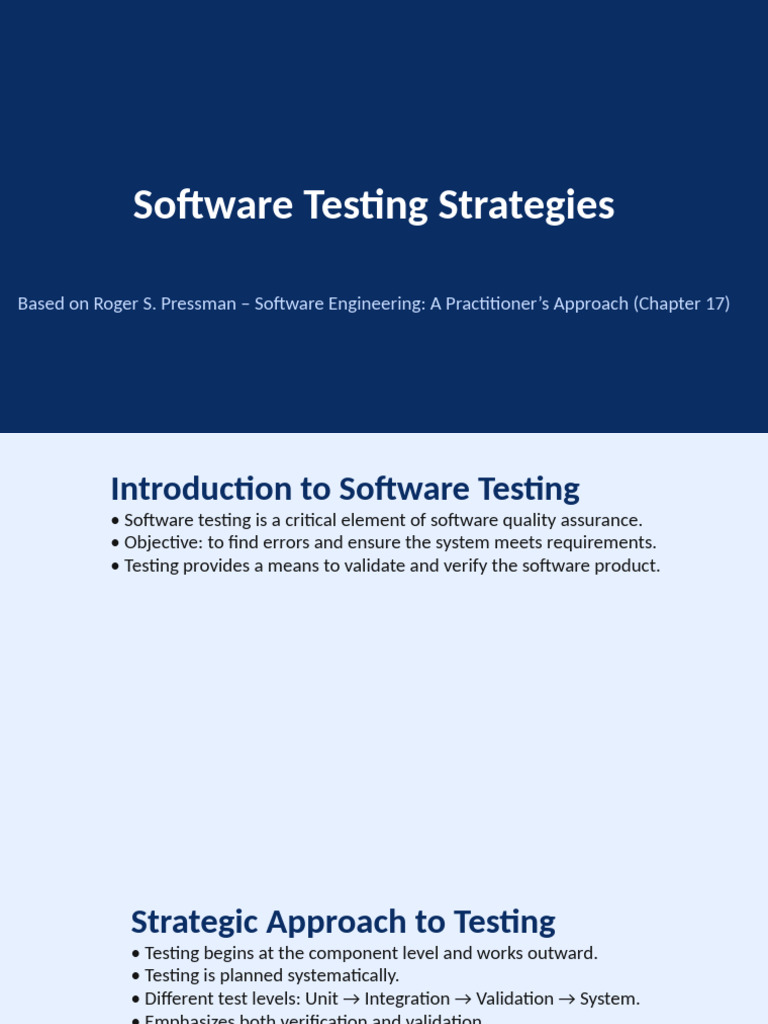 Software Testing Strategies BlueTech Realistic Full | PDF | Software ...