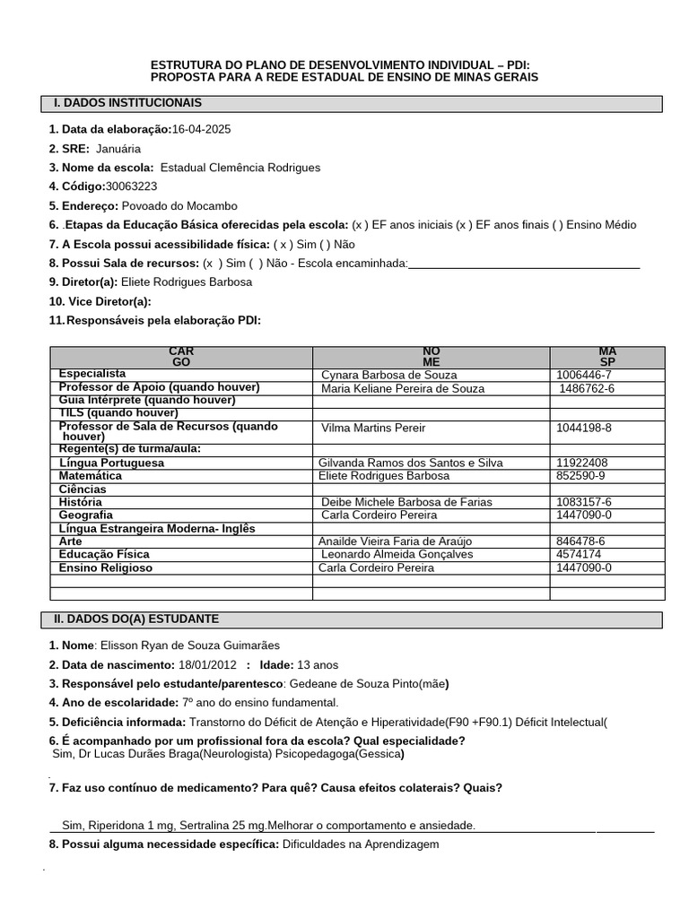 Plano de Desenvolvimento Individual - PDI | PDF | Publicidade | Pensamento