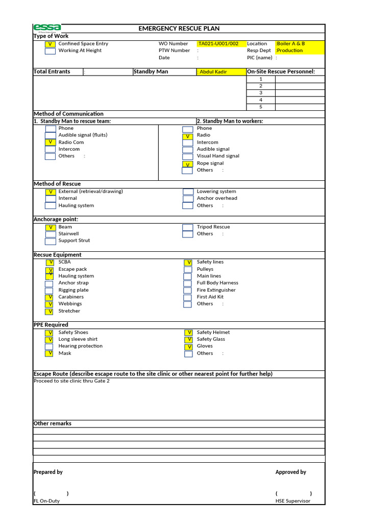 Rescue Plan For Boiler Rev02 | PDF | Occupational Safety And Health ...