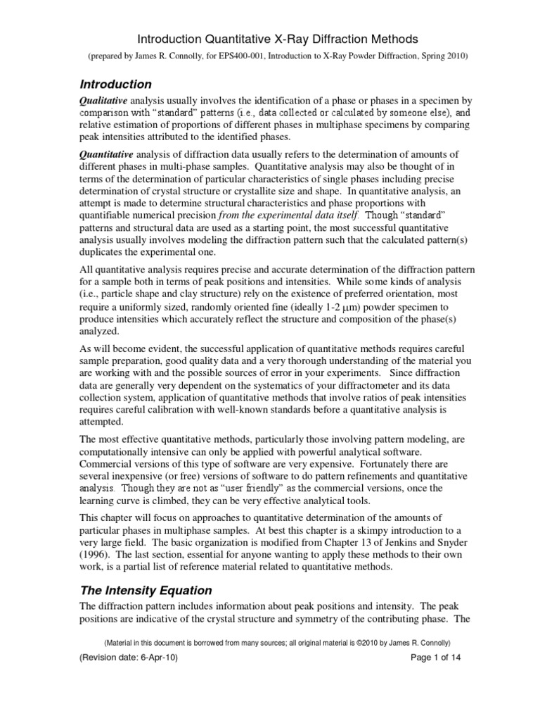 Rietveld Method | PDF | X Ray Crystallography | Diffraction